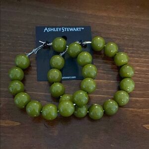 Ashley Stewart Green Polished Earrings